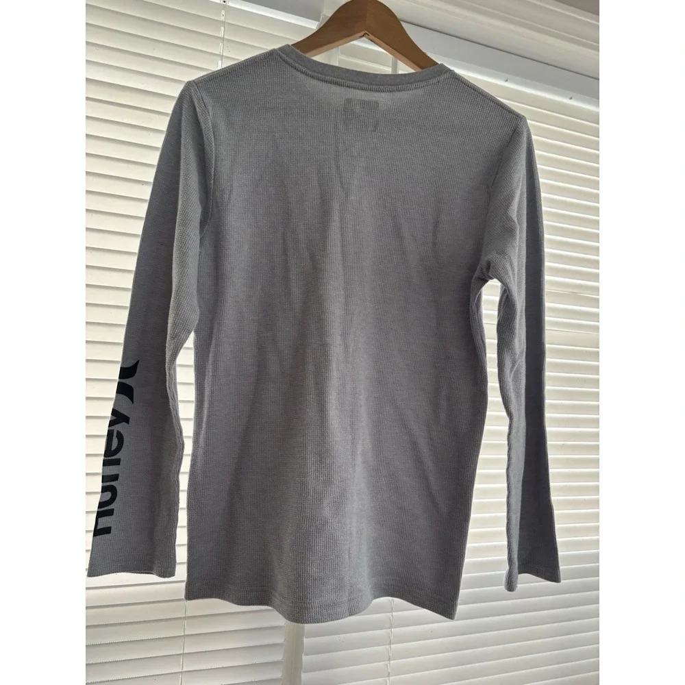 Hurley Boy's Youth Xl (18/20) Waffle Knit Long Sleeve Thermal T Shirt Blue/Gray